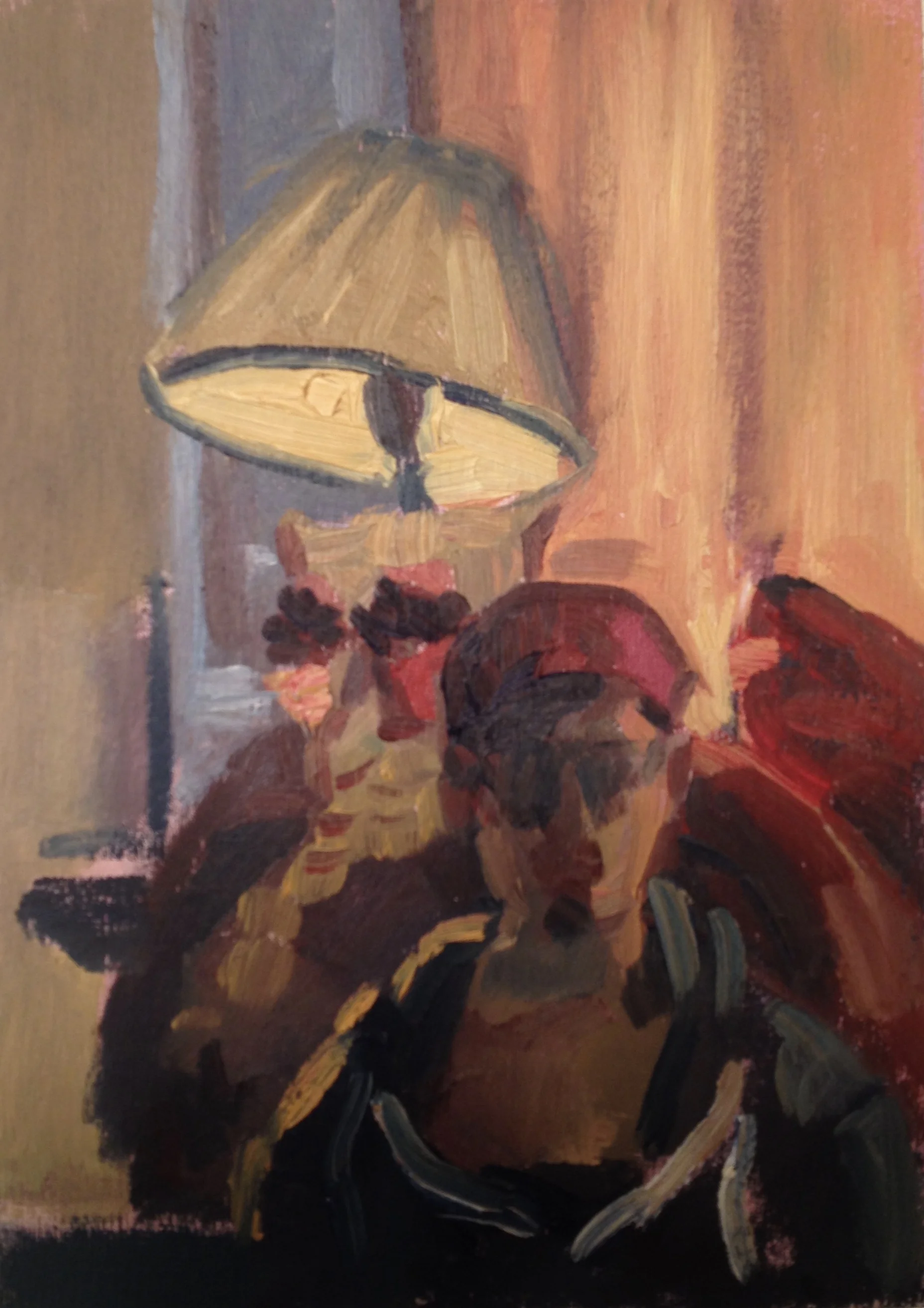 Self Portrait with Owl Lamp, 2015 Oil on panel