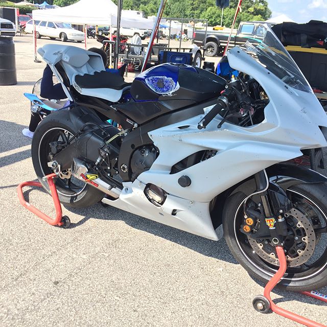 Well I got my first highside out of the way at @barbermotorpark on Saturday. The paramedics were on scene in no time and stabilized me (blood pressure was low). Thanks to @sportbiketracktime for overseeing me and getting my bike and parts back to the