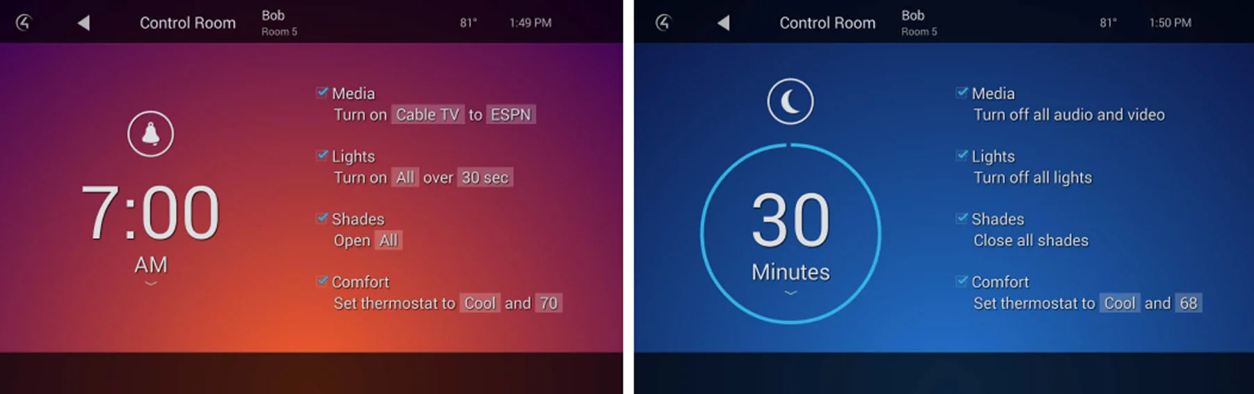 Customizable Wake Up & Goodnight Scenes