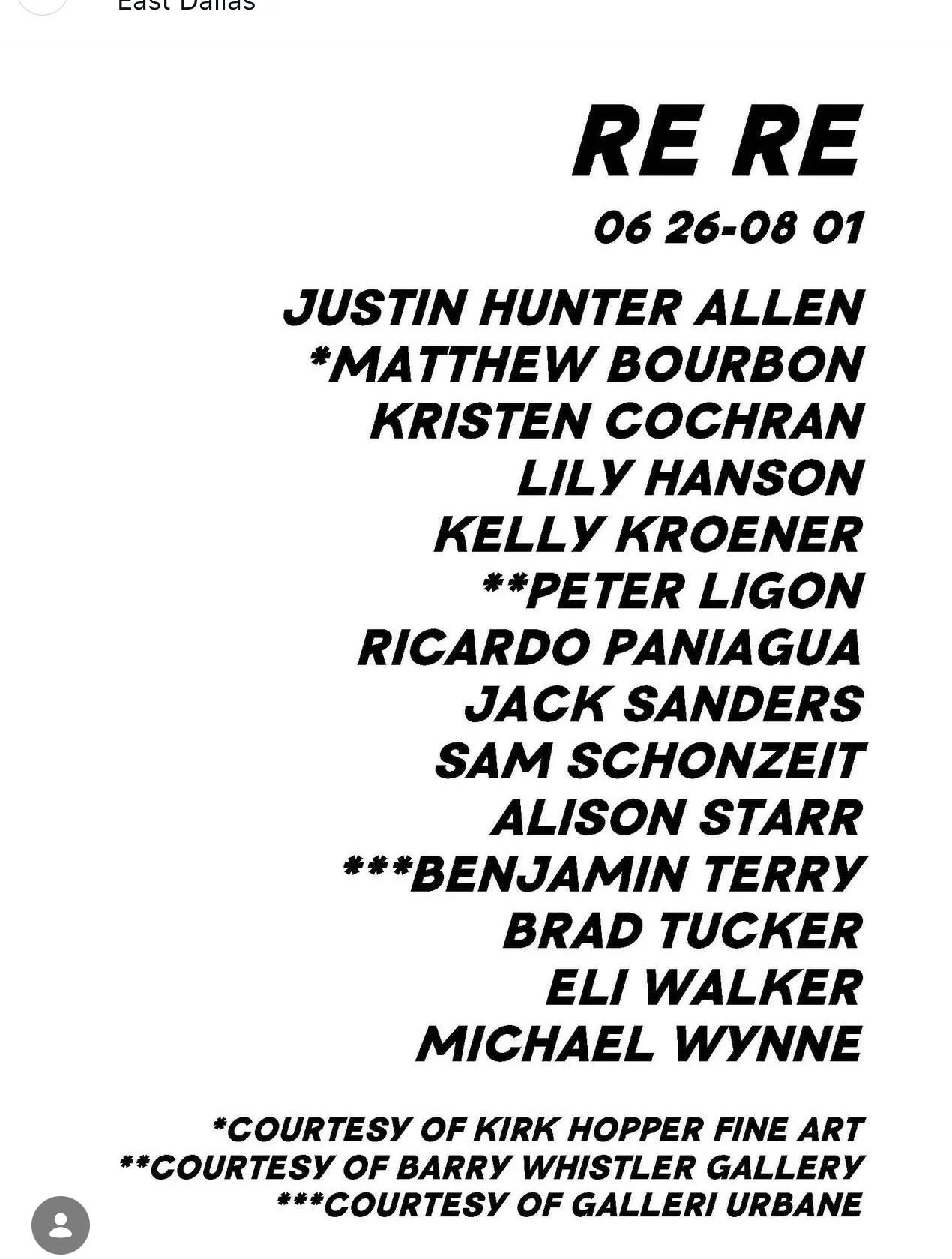RE RE at Spazio Morandi, Dallas 2026