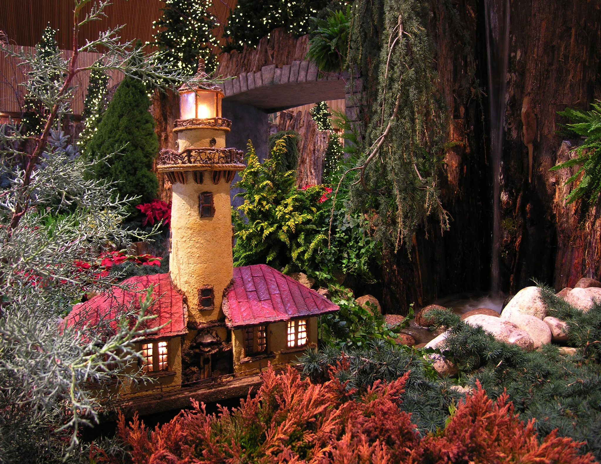Holiday Lighthouse at Wonderland Express - Chicago Botanic Garden