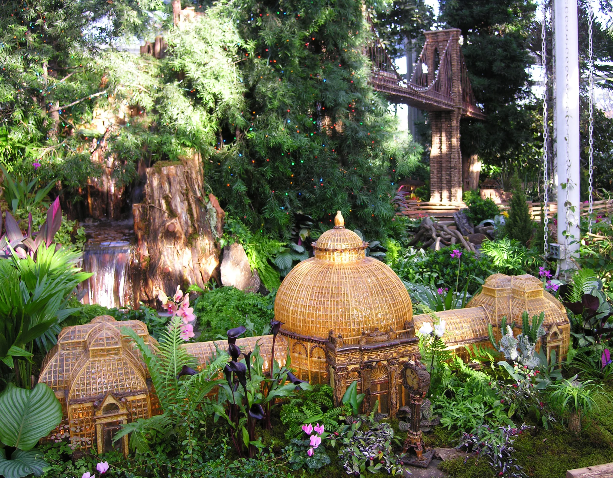 Haupt Conservatory and Waterfall at New York Botanical Garden