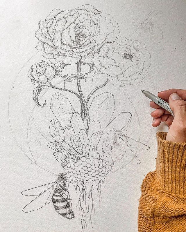 Root + Build 
Heal + Grow 🐝
____
Progress on a new commission