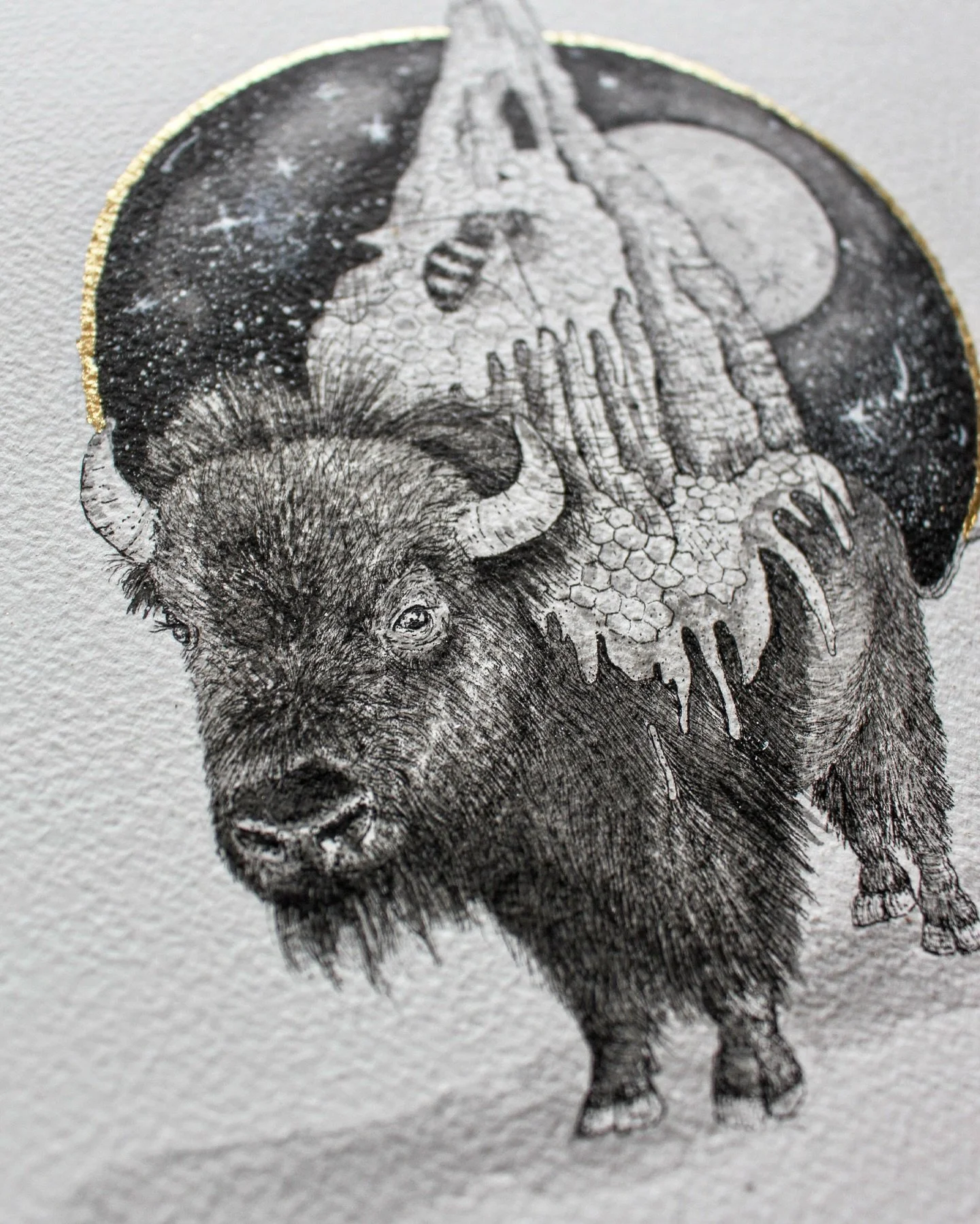 Boop…this piece is called 
“Stand Tall, Honey” 🤗 
A reminder, you got this 🤍
9”x12”
Pen and ink on paper 
( Sold at Auction through @wildlifewarriorsworldwide )
