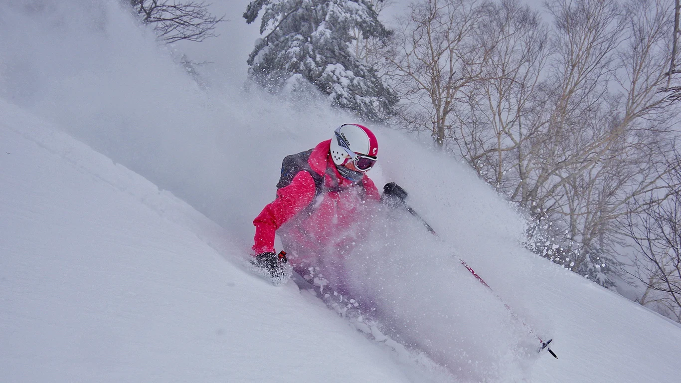Lyndell Keating Enjoying New Hokkaido backcountry. Photo: Tim Macartney-Snape