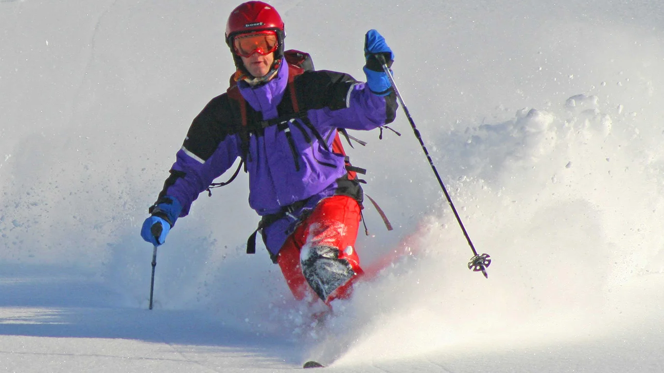 Telemarking the Tokachi Powder.