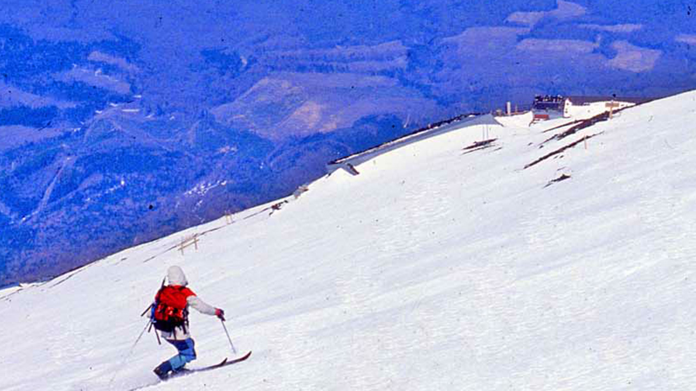 Telemark Ski Descent Mt Fuji.