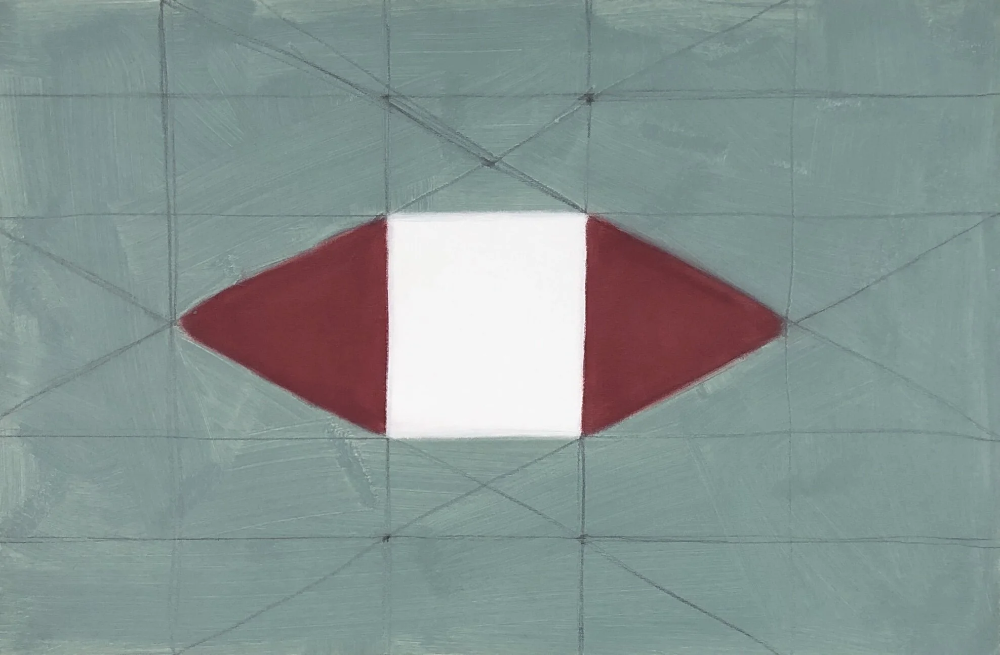 Horizontal Signal: Salt and Ruby, 2017, oil and graphite on canvas, 20X30.5