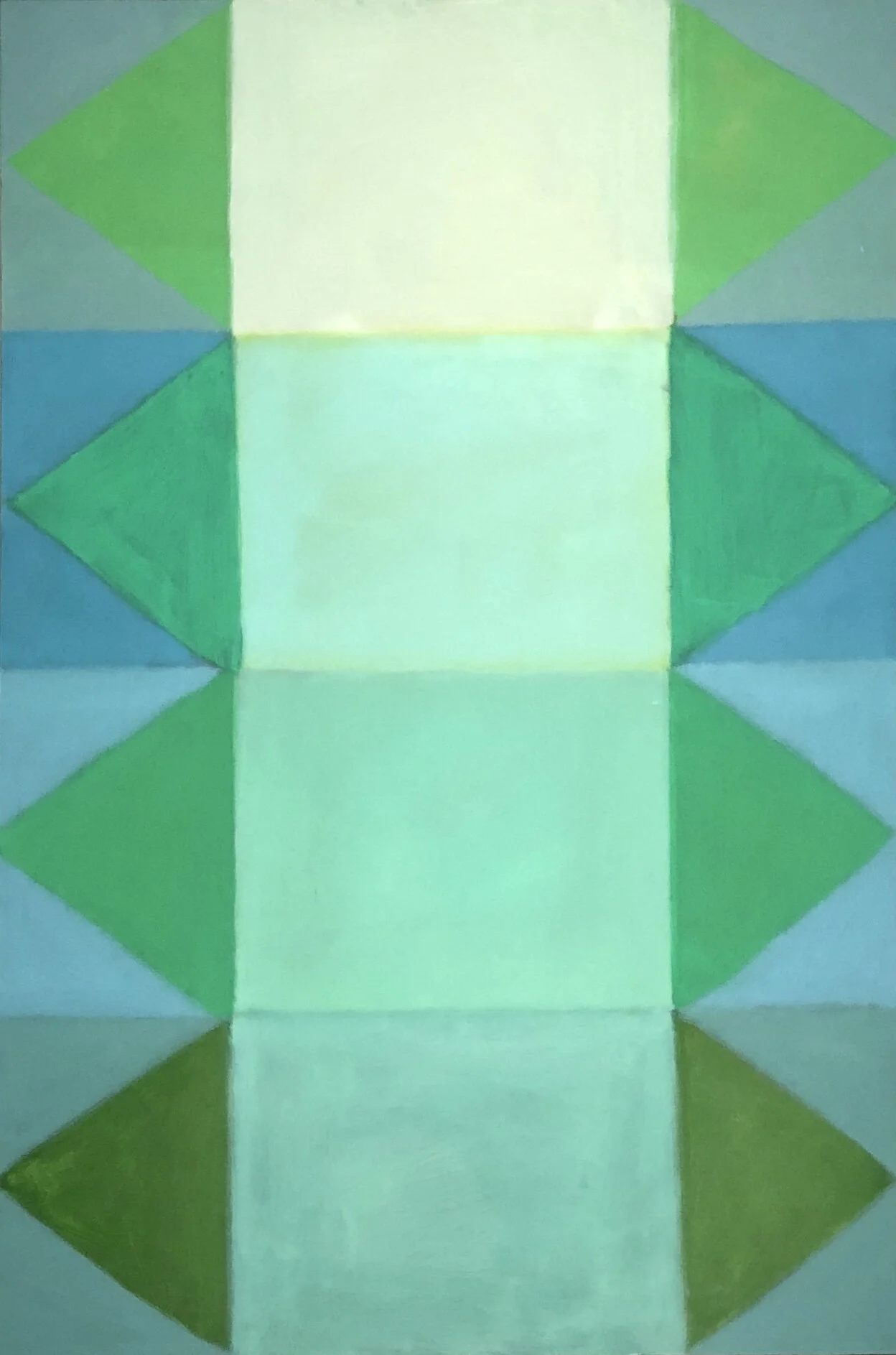 Horizontal Signal Pathway: Emerald Green, 2019, oil on canvas, 60X40