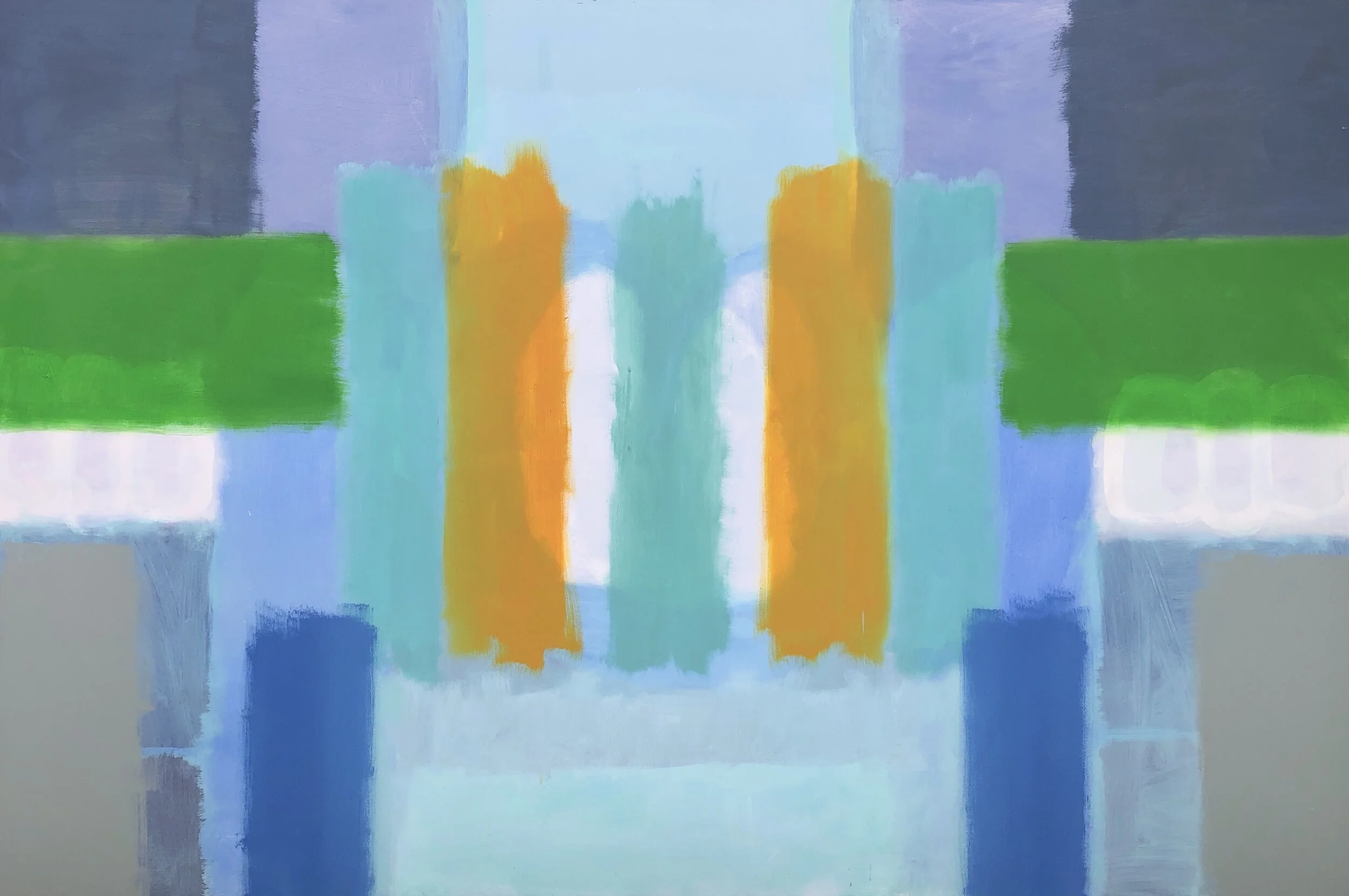 Unity Code: Blue and Yellow, 2018, oil on canvas, 48X72