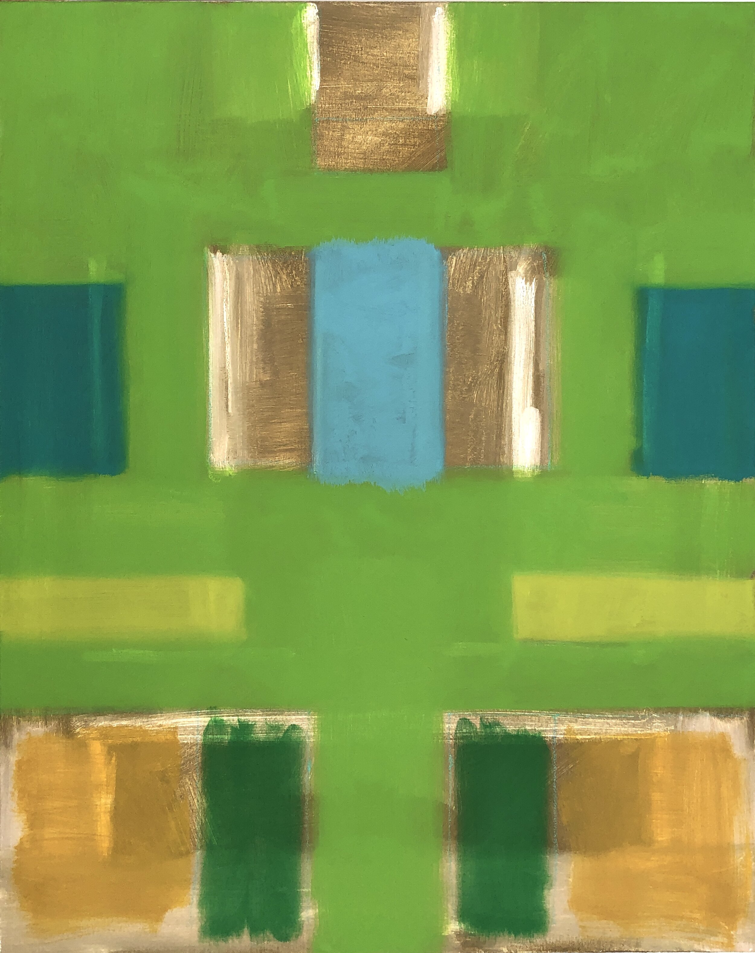 Unity Code: Green, 2017, oil on canvas, 40X32