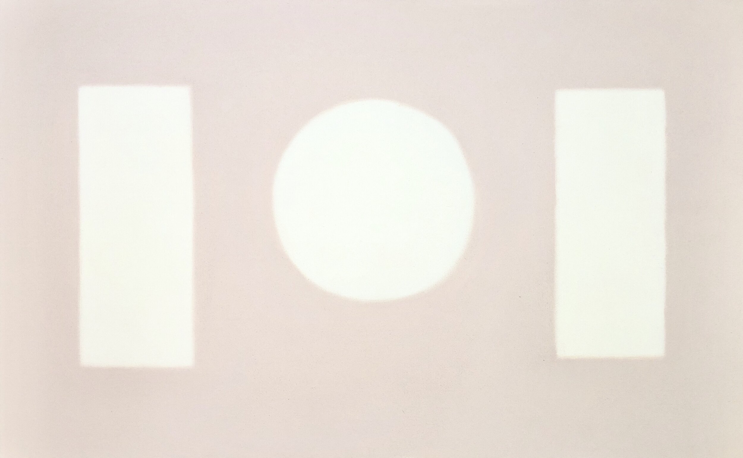 Poppy: No. 3, Pink and White, Circle, 2019, oil and marble dust on canvas, 30X48