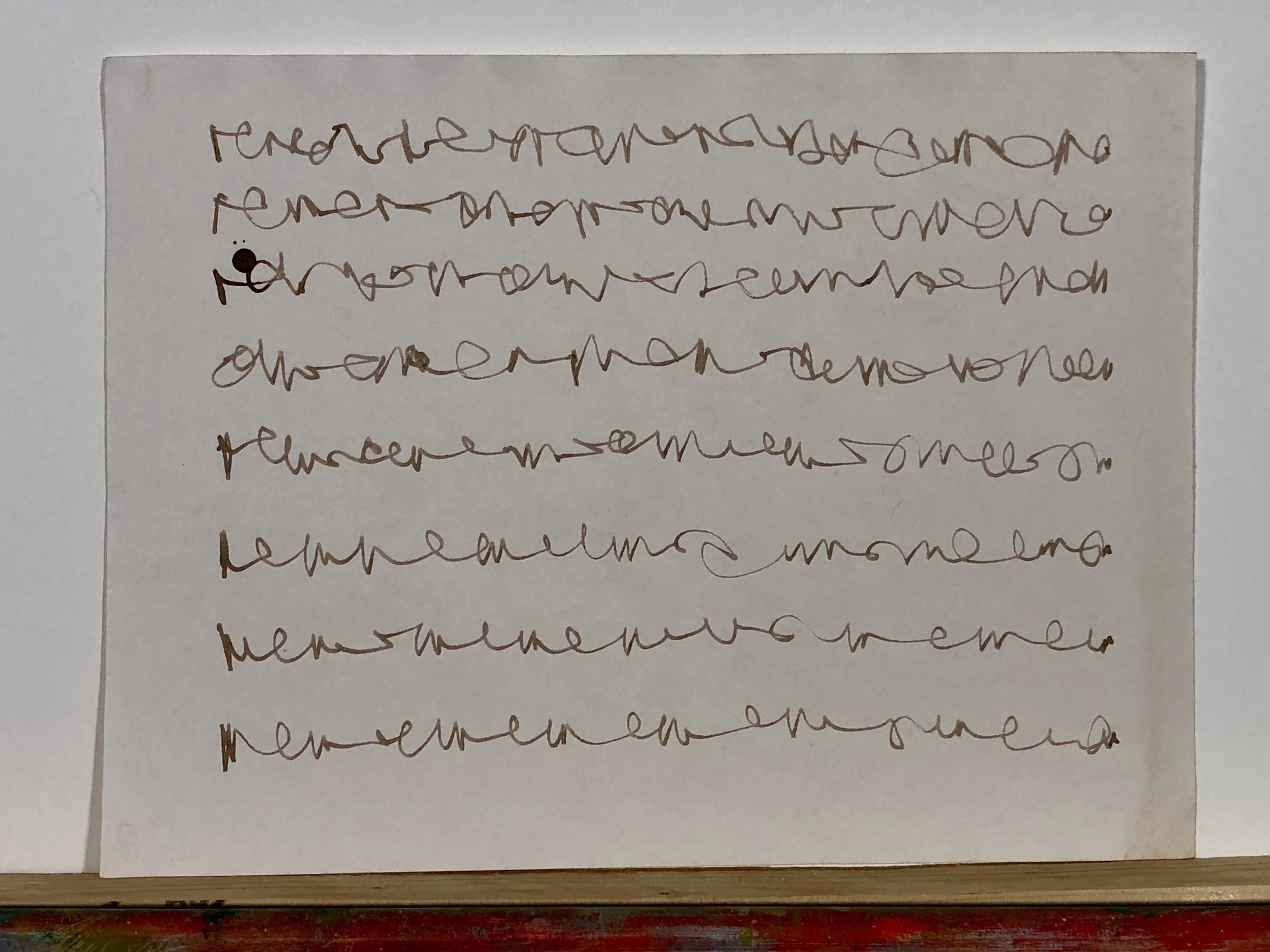 Mystery Writing April 4, No. 1, 2019, ink on paper, 11X14