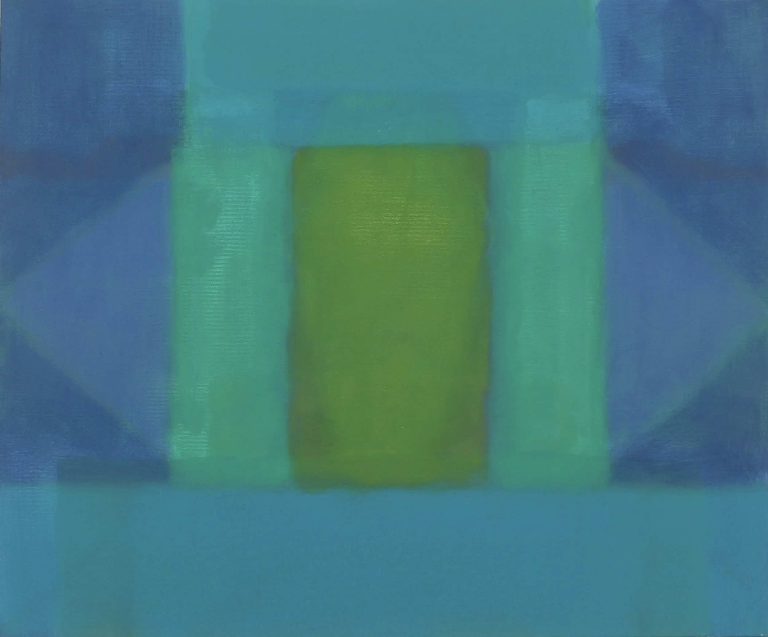 Horizontal Signal Monument: Deep Ocean 2019, oil on canvas, 20X24