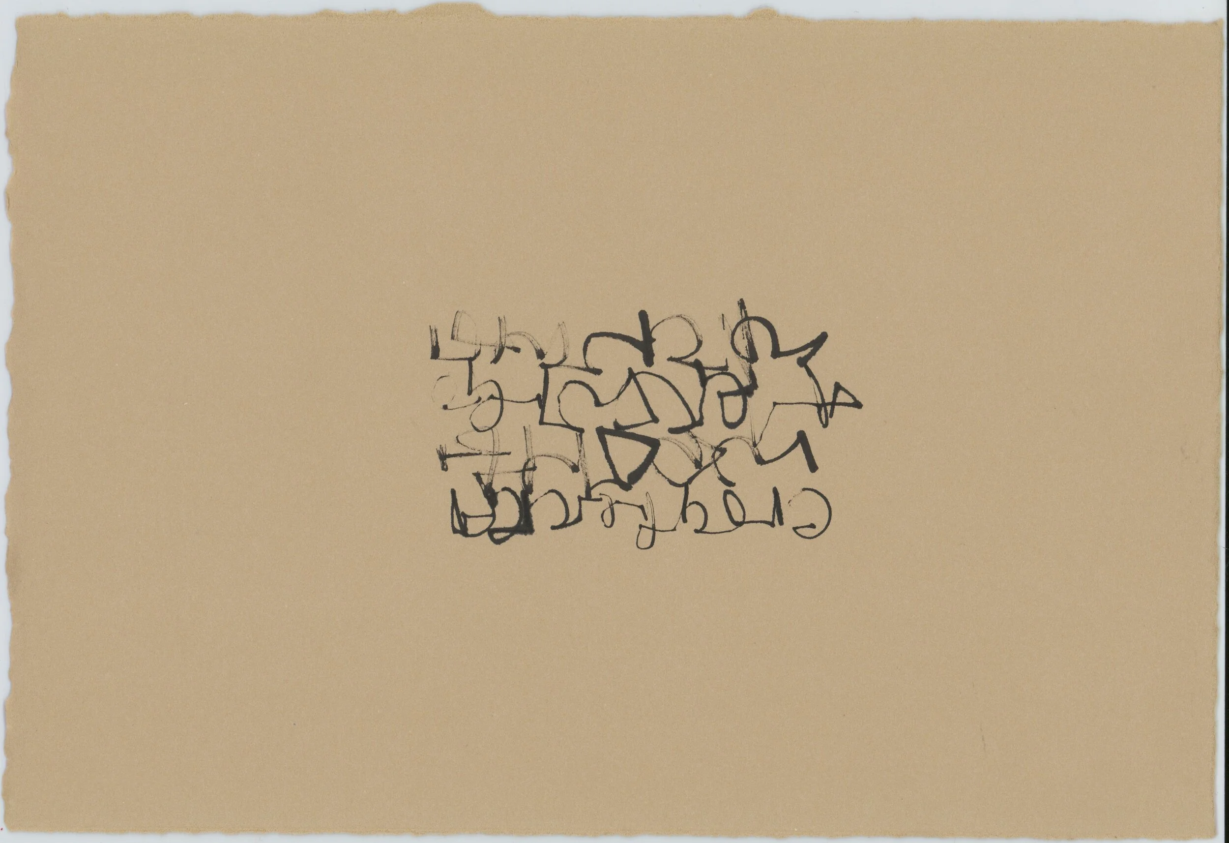 Mystery Writing January 5, 2020, india ink on paper, 7.5X11