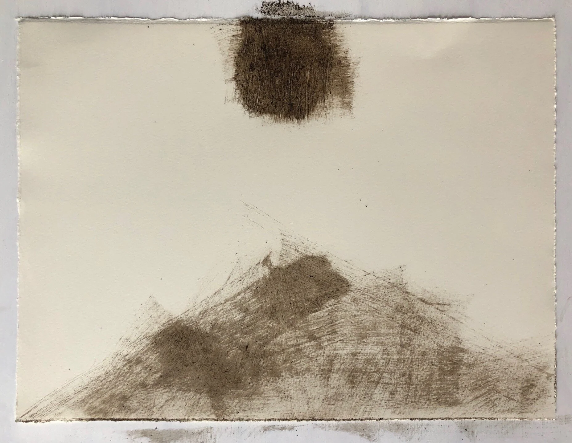 Mountain, 2020, local earth pigment on paper, 11X15