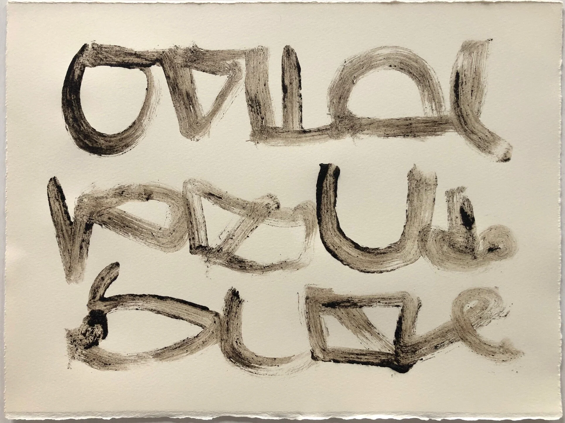 Mystery Writing November 3, No. 2, 2020, local earth pigment on paper, 11X15