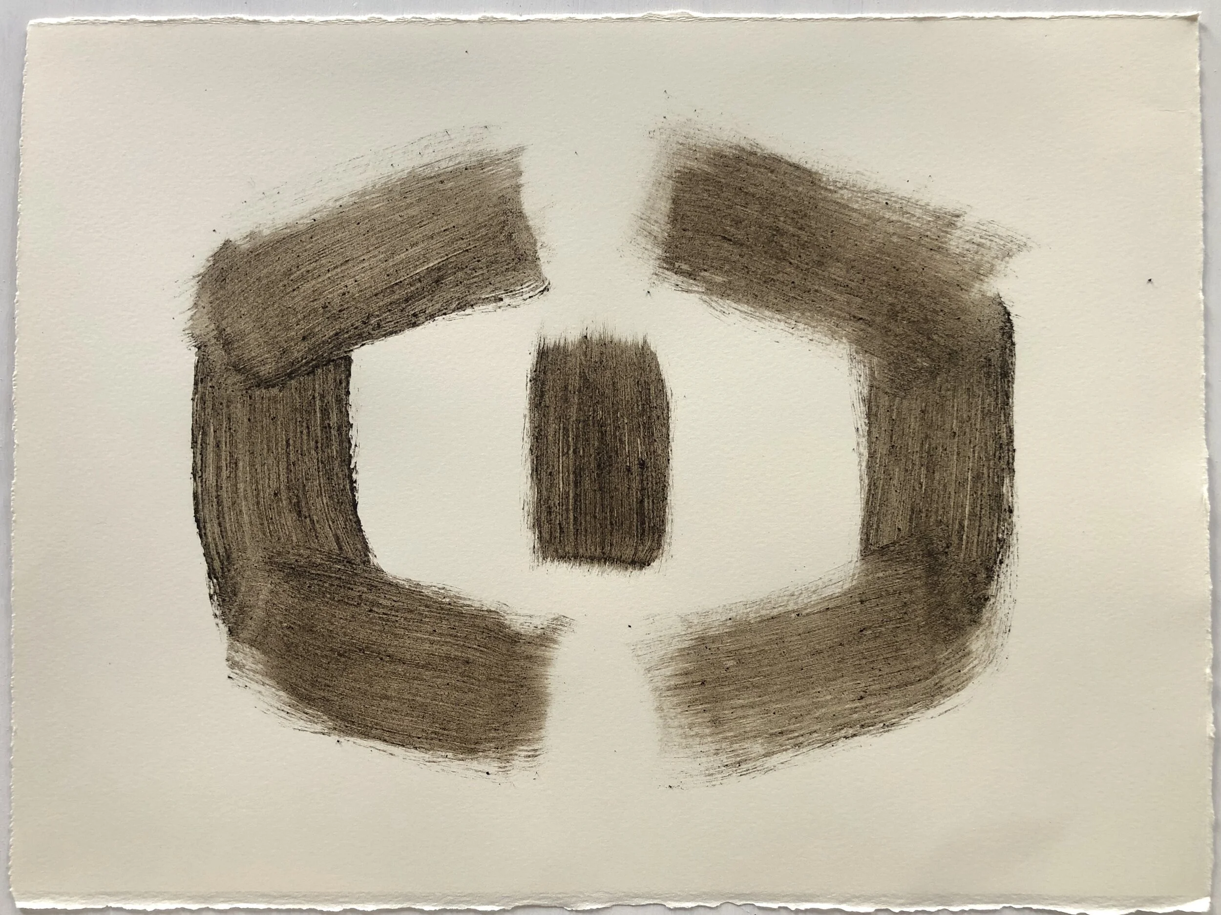 Signal Connection, 2020, local earth pigment on paper, 11X15