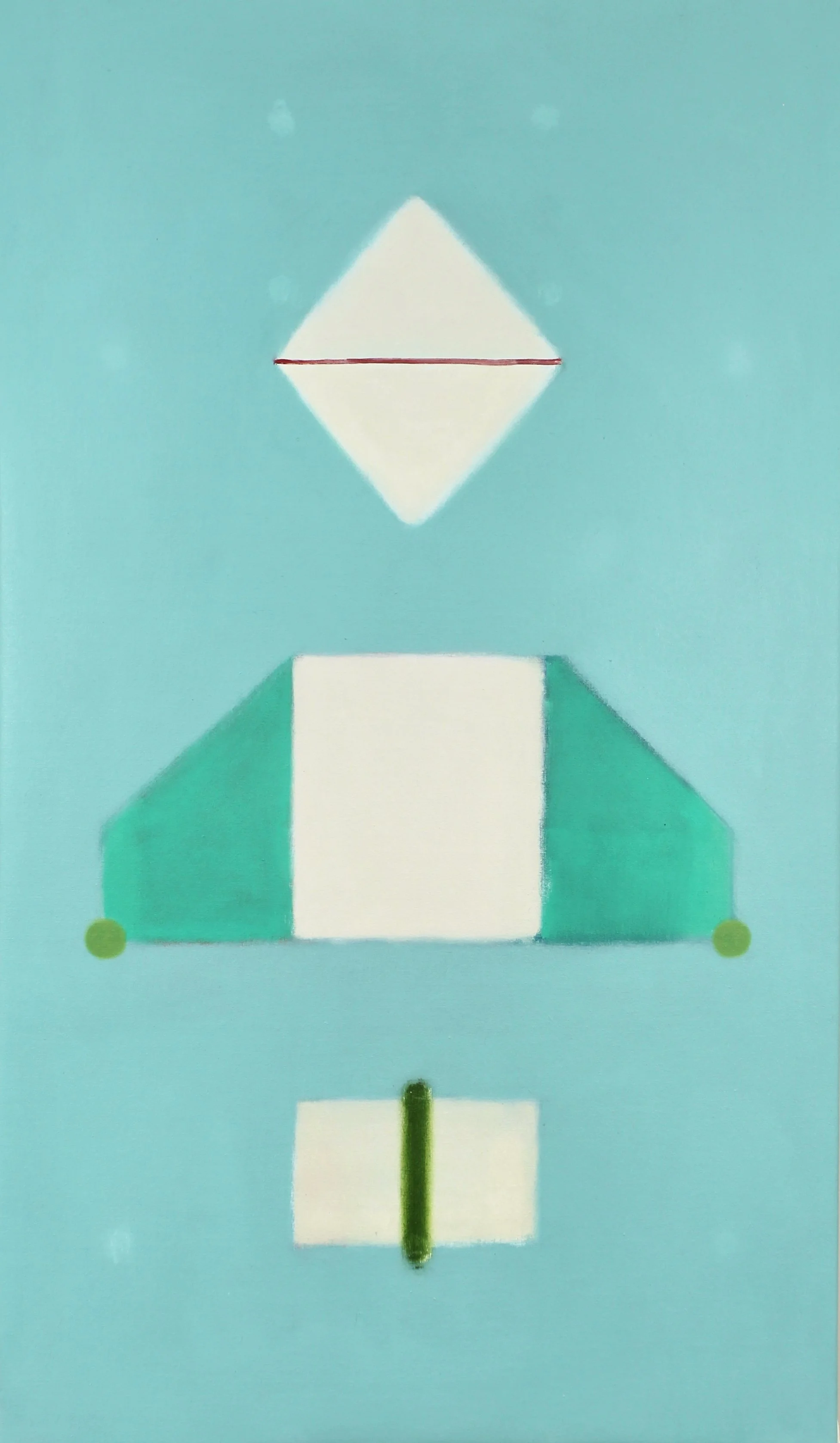 Mystery Signals: Vertical Pathway, 2021, oil on canvas, 48X28