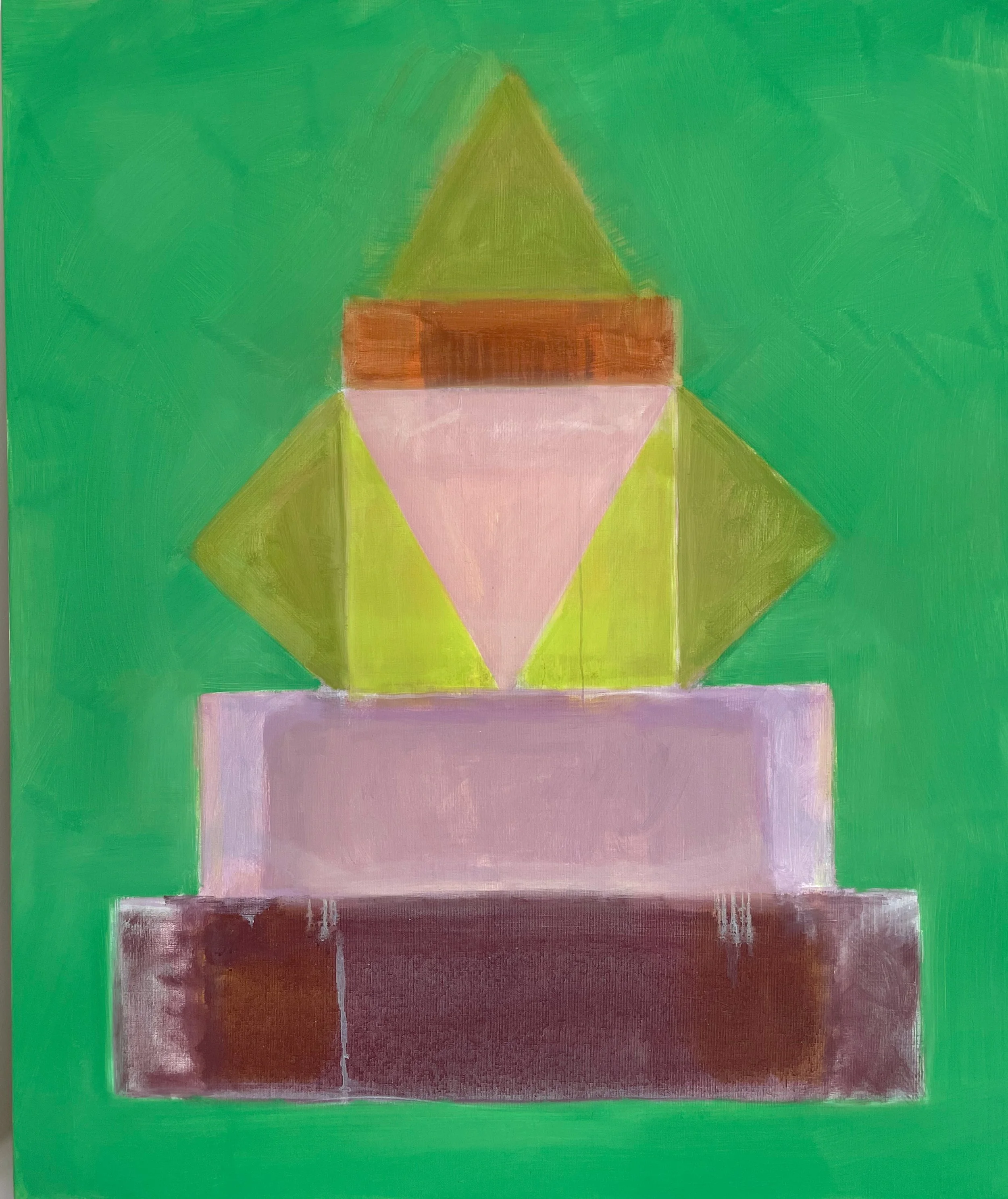 Transceiver: Emerald Green, 2025, oil on linen, 36X30