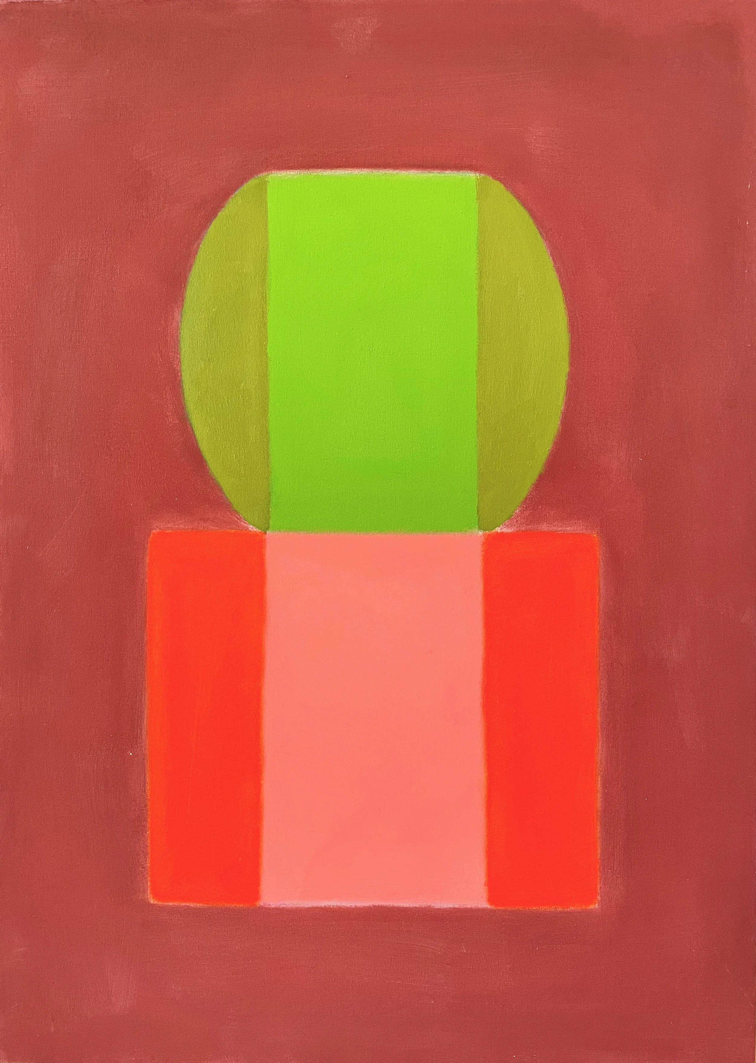 Mystery Signal: Vermillion, 2025, oil on canvas, 38X27