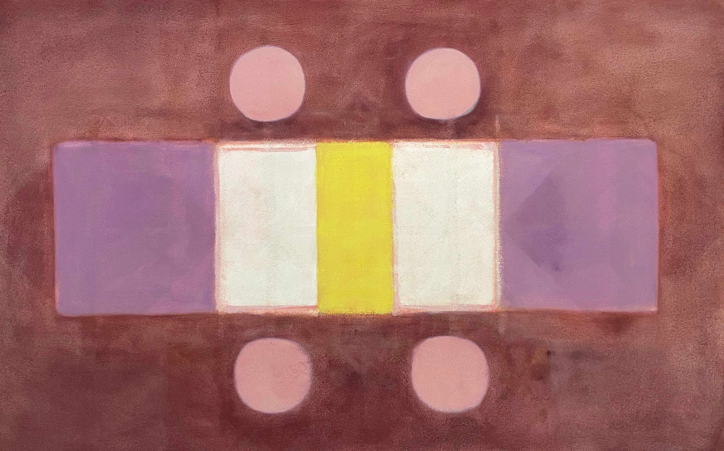 Horizontal Mystery Signal: Unseen, 2025, oil and marble dust on canvas, 30X48