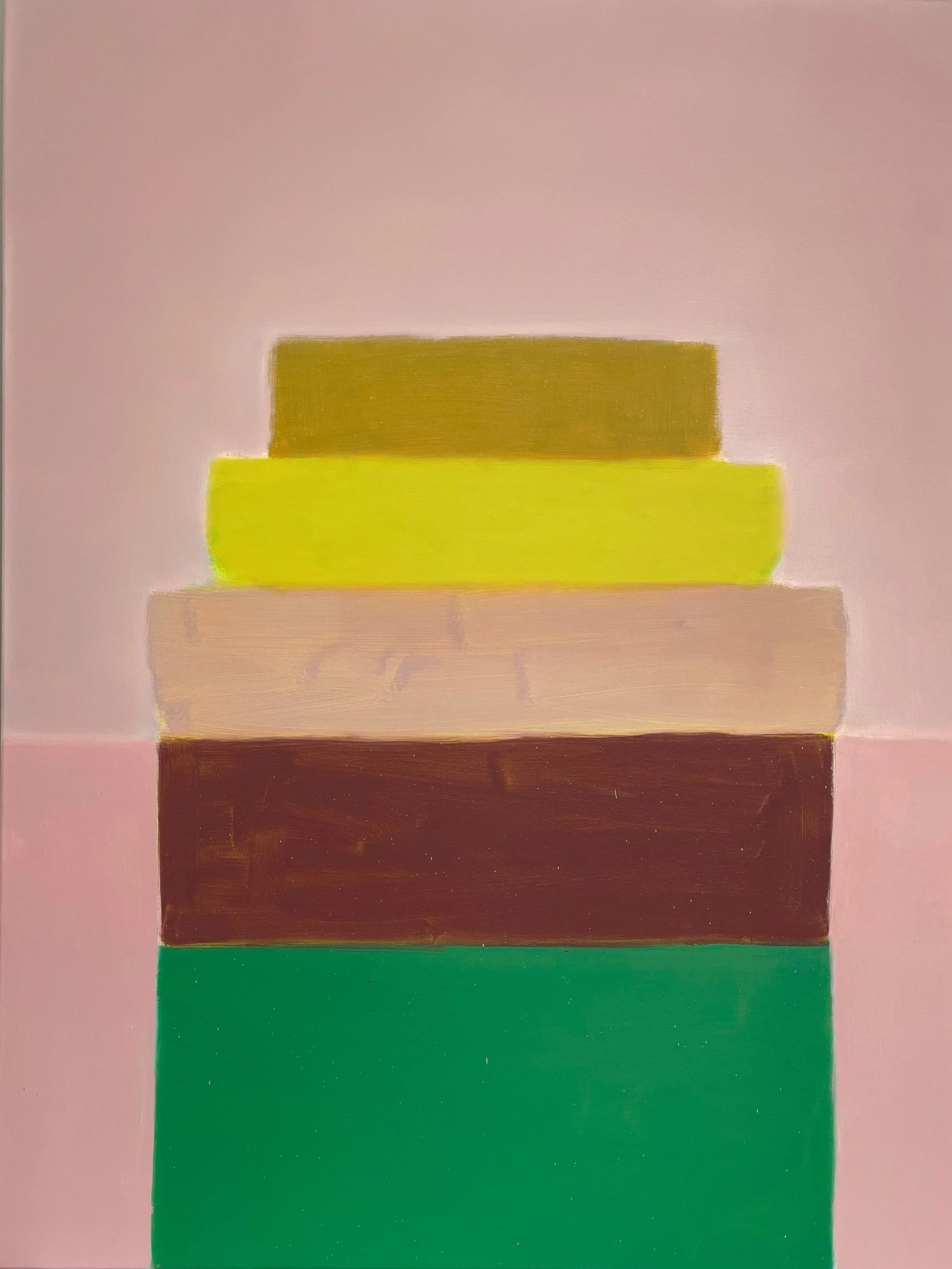 Foundation Monument: Green, 2025, oil on linen, 50X38