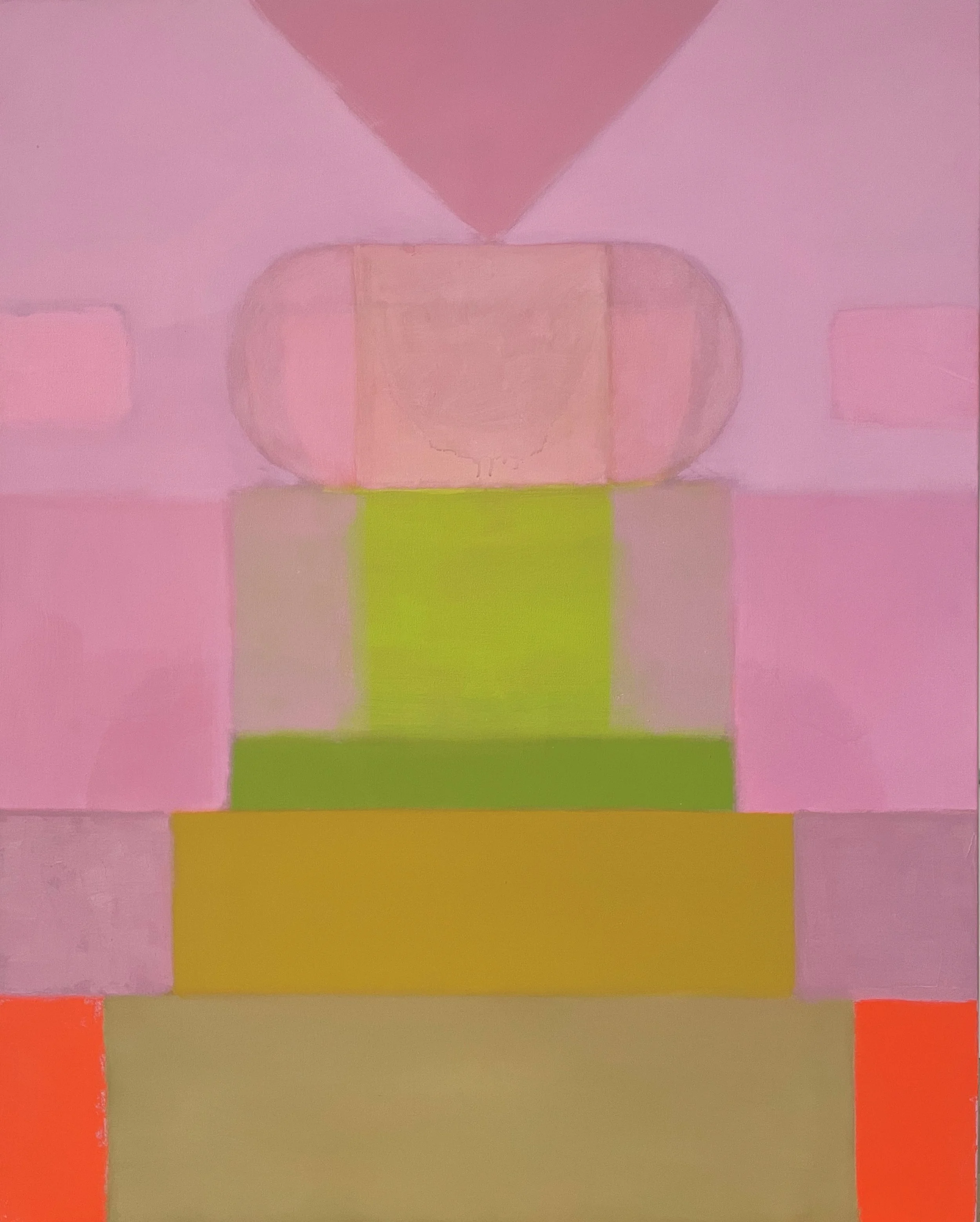 Transceiver: Pink and Ochre, 2022, oil on canvas, 50X40