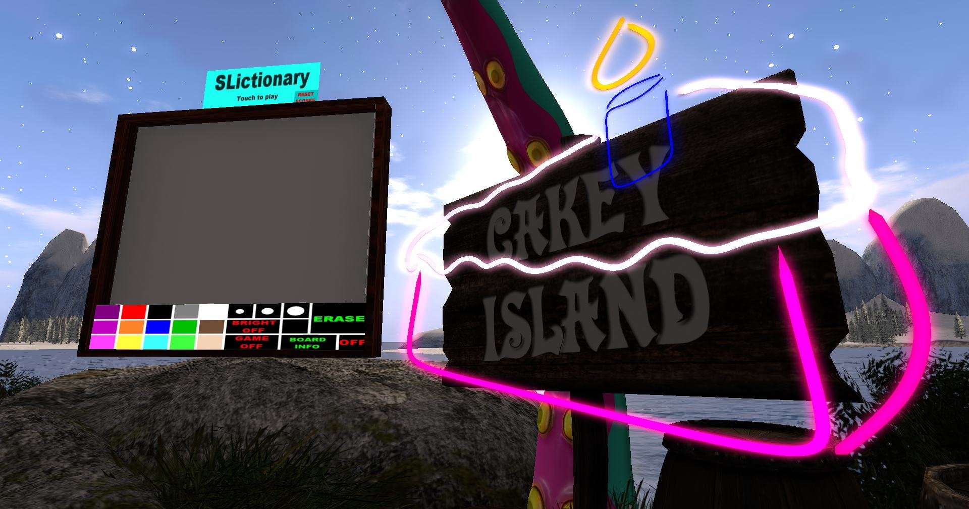 Pre-event SLictionary game on Cakey Island
