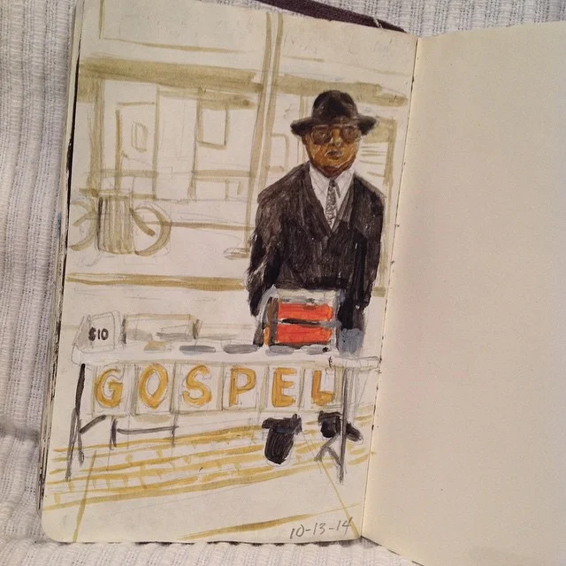 There are a lot of these guys around Borough Hall selling custom mixed gospel tapes.
