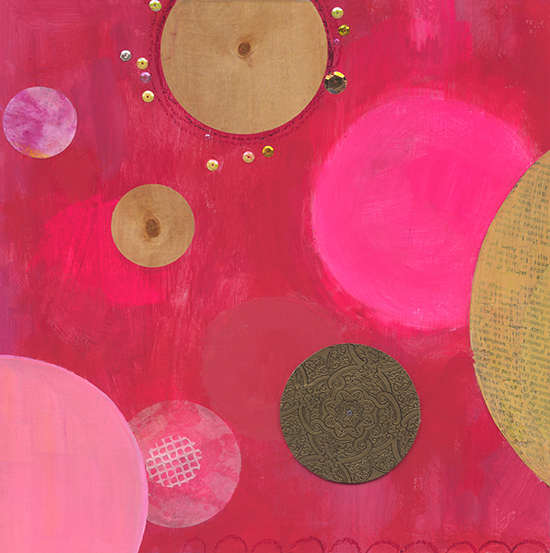 My first collage, painted and glued onto a 12" x 12" board