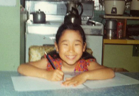 Me drawing in my aunt’s kitchen in Hawaii.