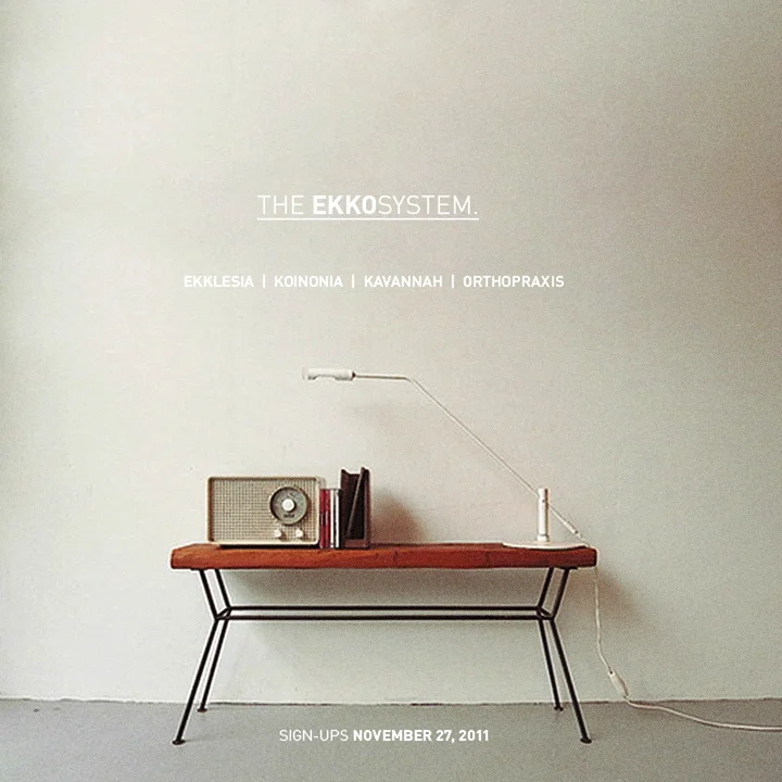 The Ekkosystem {coming soon @ Ekko Church}"An environment, rooted in Christ, for transformation and growth.” Ekklesia / Koinonia / Kavvanah / OrthopraxisEkklesia Jesus ate all the time. In eating and sharing a meal with people, often people no one w…