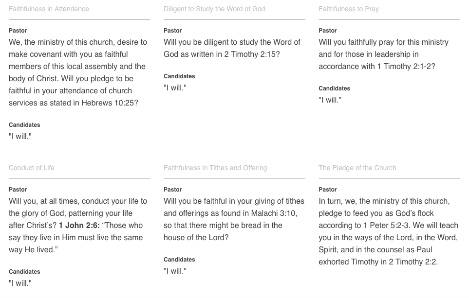 The Covenant Promise We Will Be Making This Friday Night.