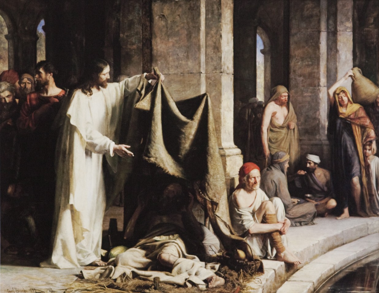Christ Healing the Sick at the Pool of Bethesda , Carl Heinrich Bloch, c. 1883