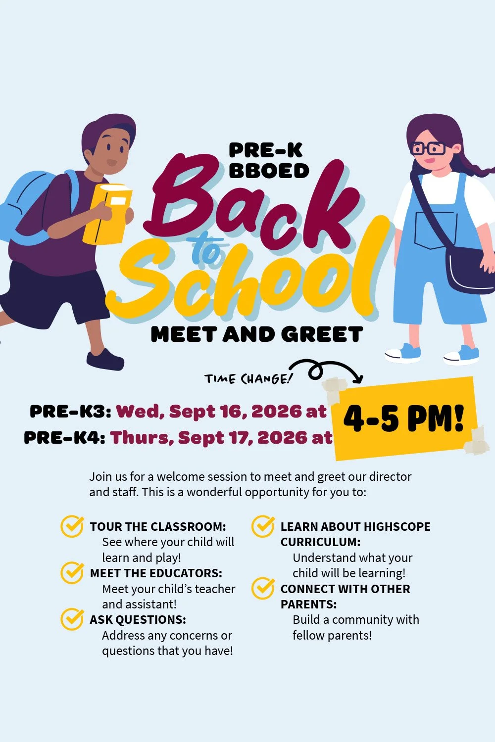 Back to School Meet and Greet — Pre-K 4