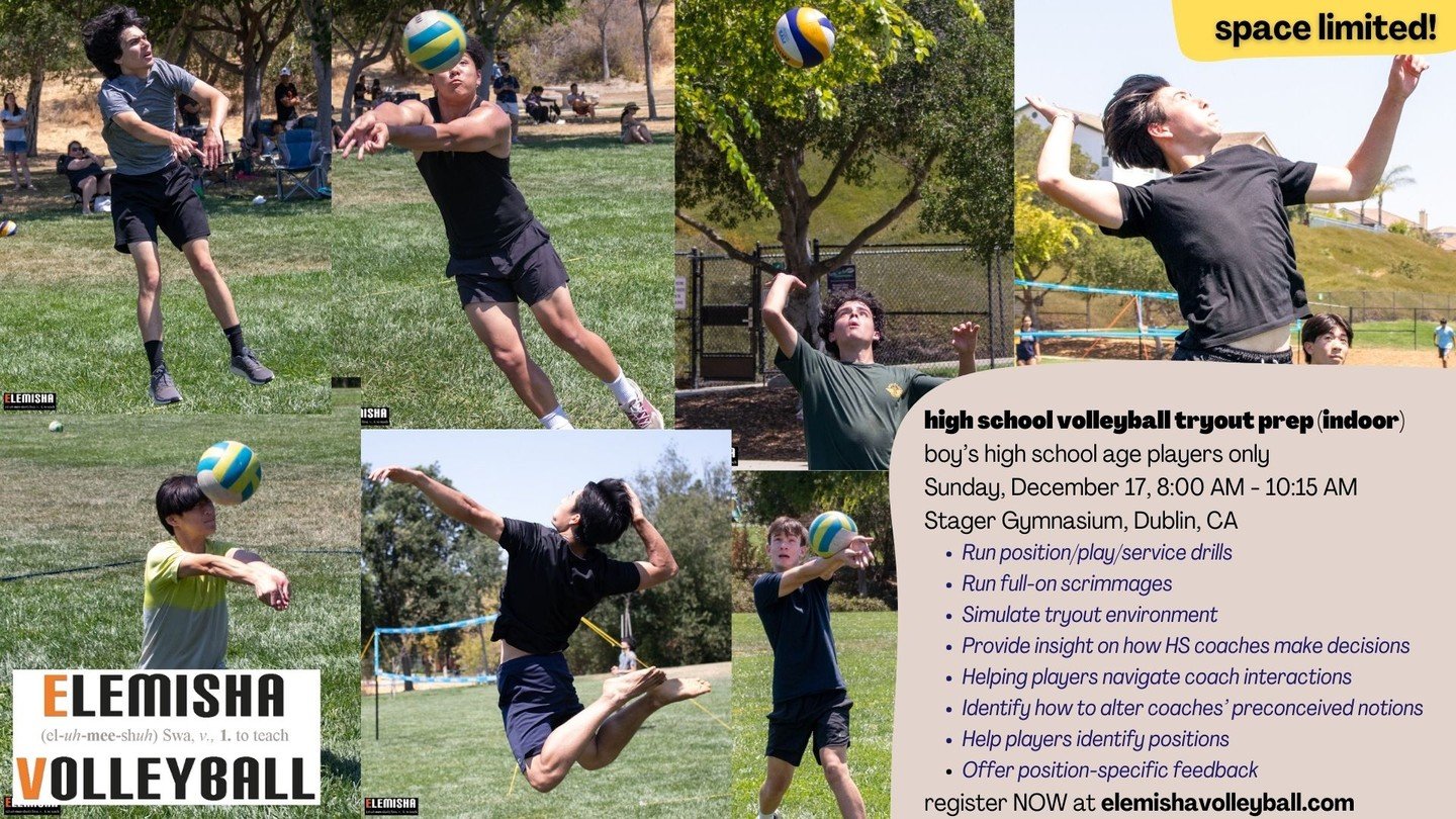 Come join us for our tryout prep event!

Also, if you know other high school players that might be interested, please let them know!

https://www.elemishavolleyball.com/schedule-all
