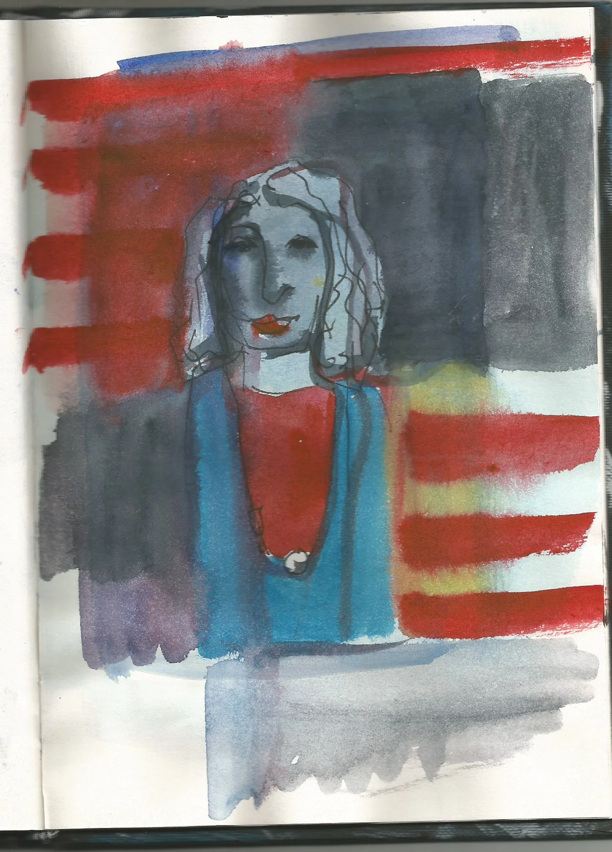 pen, watercolour, gouache