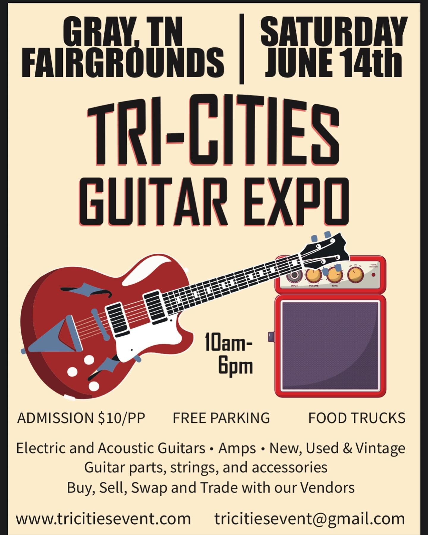 We are super excited to be a part of this inaugural event.  The Tricities Guitar Expo is going to be a great event for anyone looking to sell, trade or buy. This will be a great chance to come and see some really cool vintage gear. We will be there a