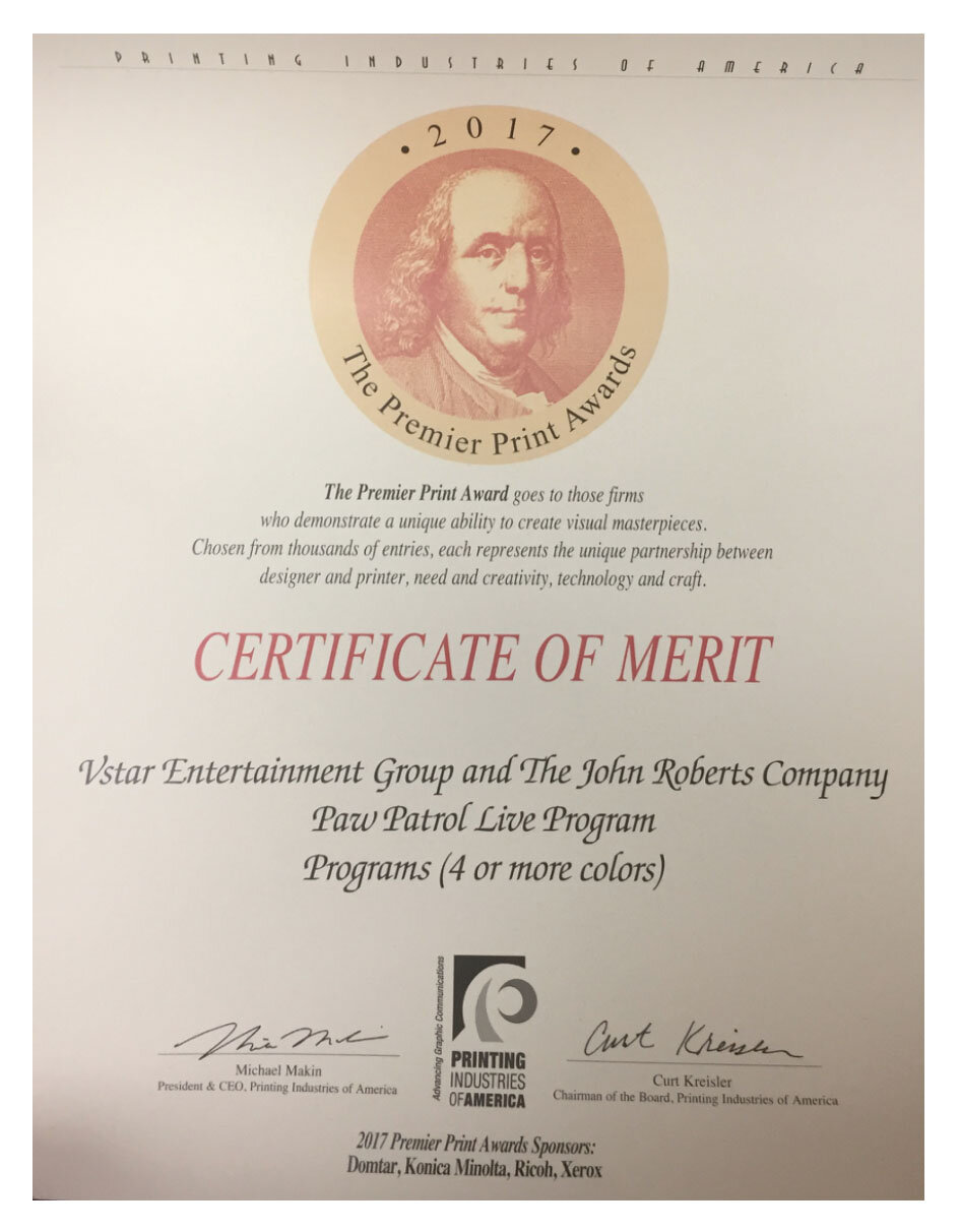 2017 Premier Print Award: Certificate of Merit