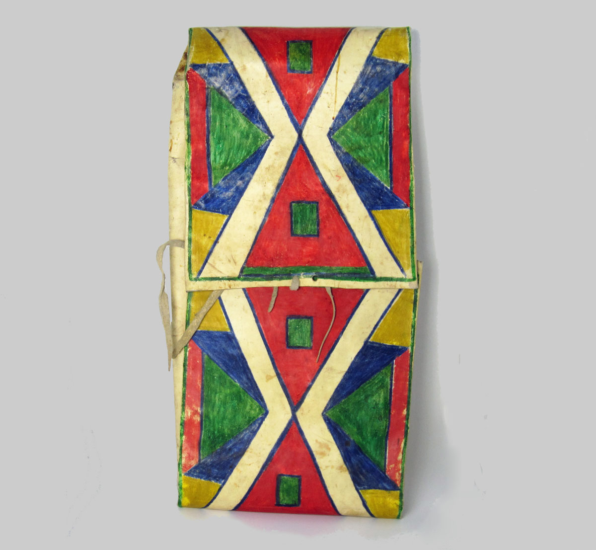 Plains parfleche case, 14" wide x 28" long. Circa 1890. Ex: Morningstar Gallery, 1987; Private Collection. $4500. (mc1933) https://marcyburns.squarespace.com/config#/|/beadwork-and-wood-collection/parfleche-bag-probably-crow