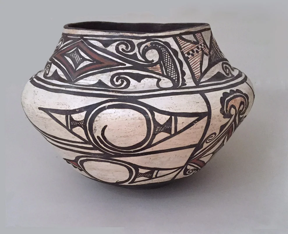 Zuni polychrome jar, circa 1875