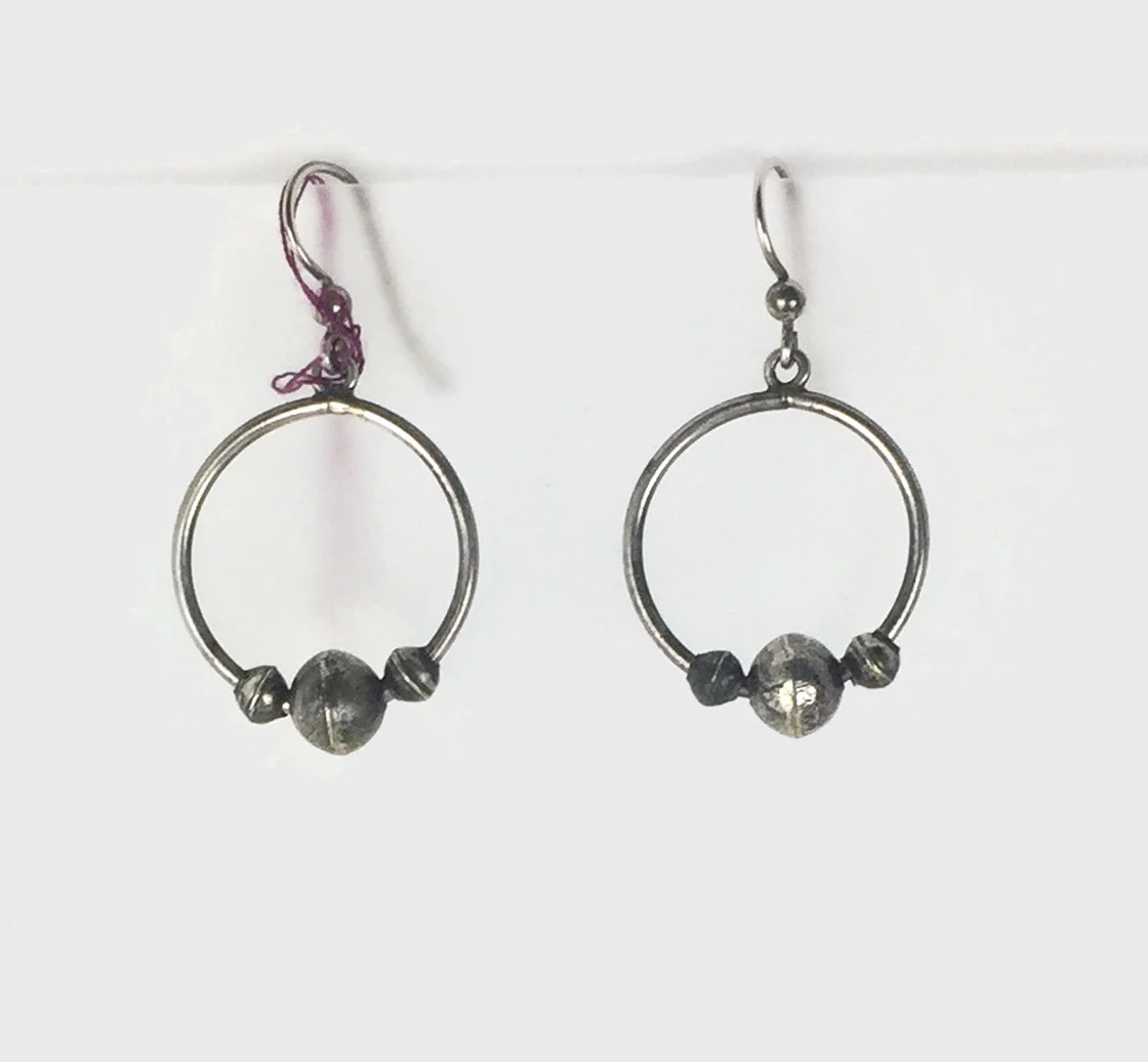 Navajo hoop and ball earrings
