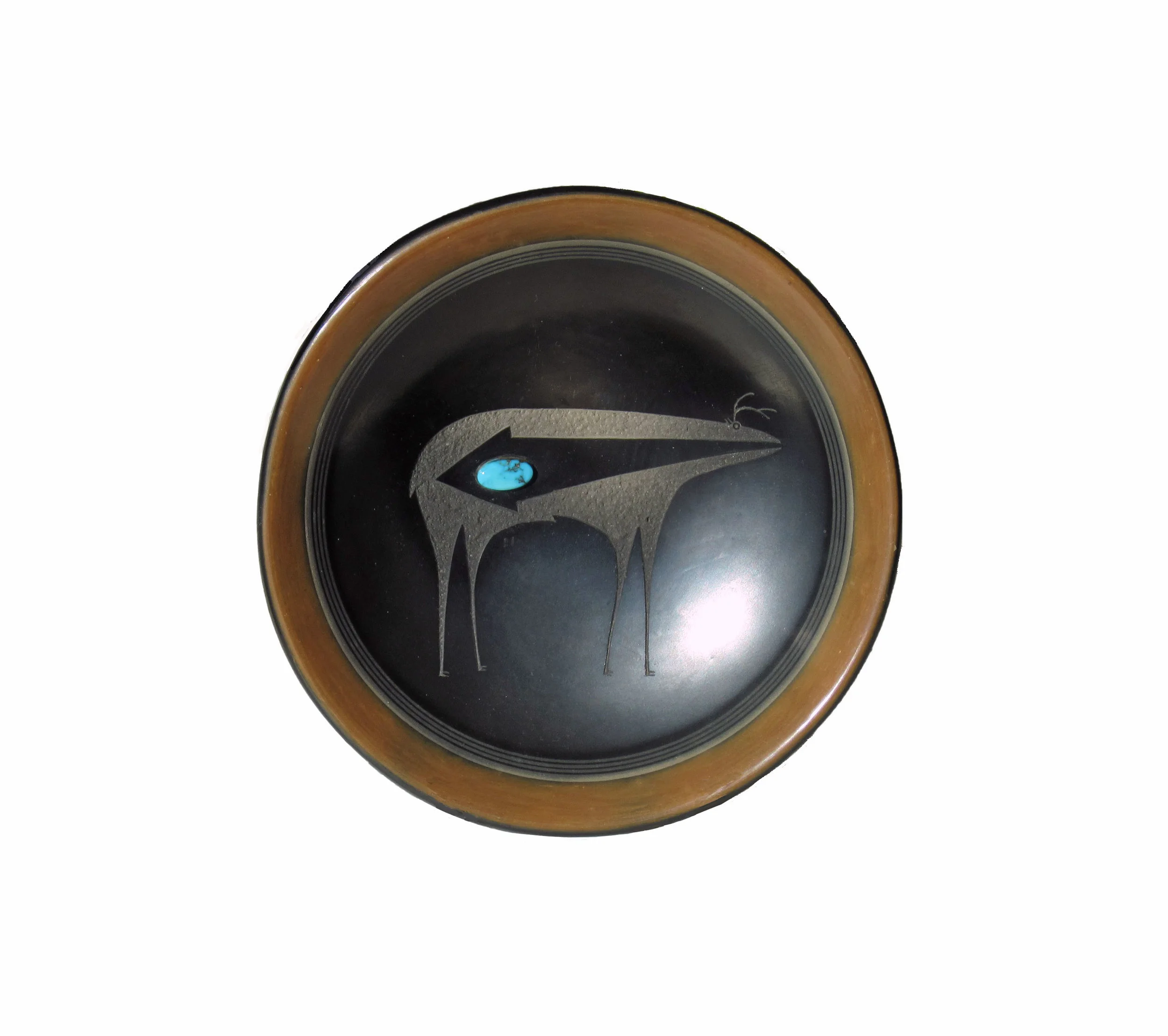 Black and sienna plate by Tony Da http://www.marcyburns.com/pottery-collection/santa-clara-black-and-sienna-plate-by-tony-da