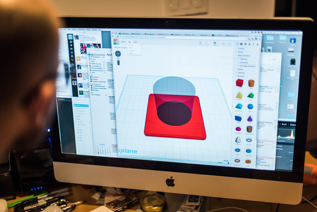 The CAD instructions the printer uses to build the lens board. Photo: Ian Tuttle