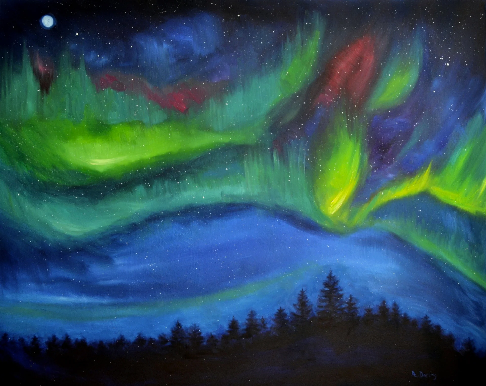 Northern Lights: Green Glow (SOLD)