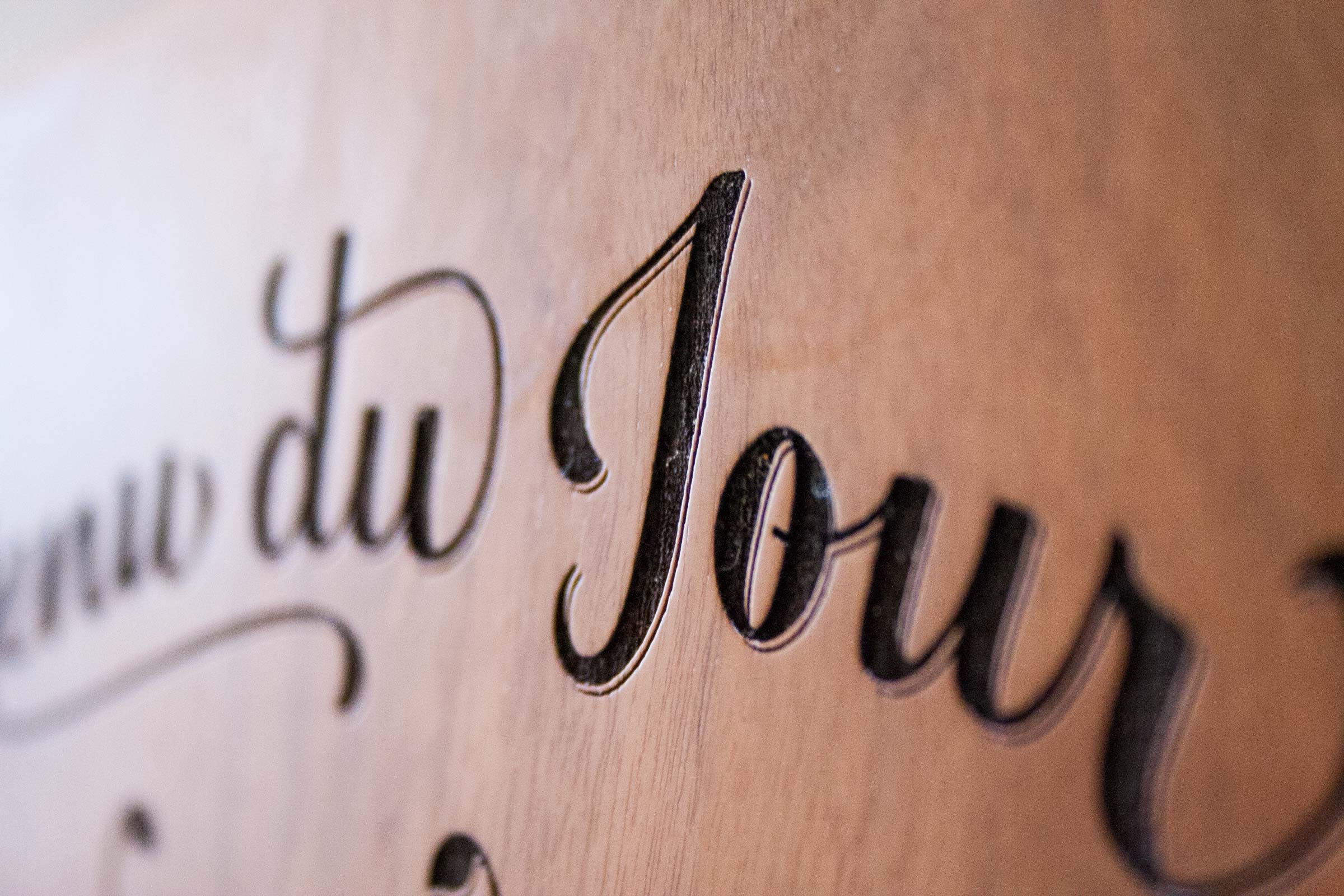 The production of the two pieces were laser engraving on large slabs of walnut. Pretty stunning! 