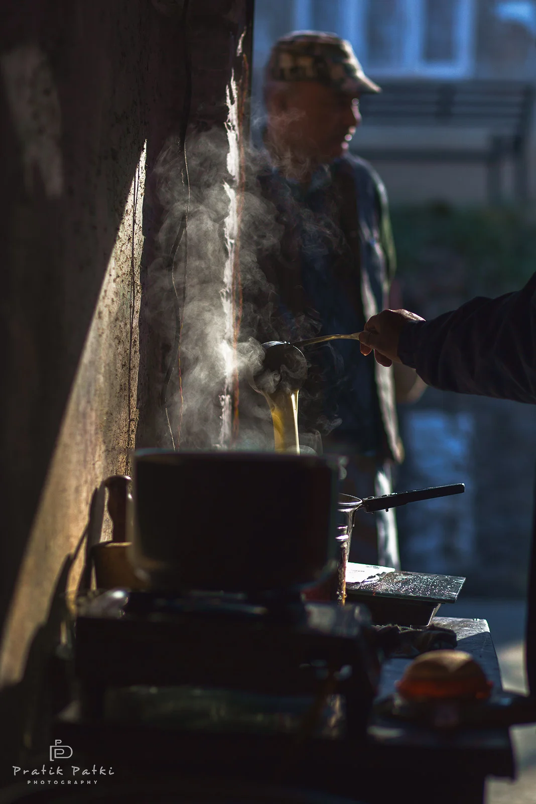 A hot cuppa in the making