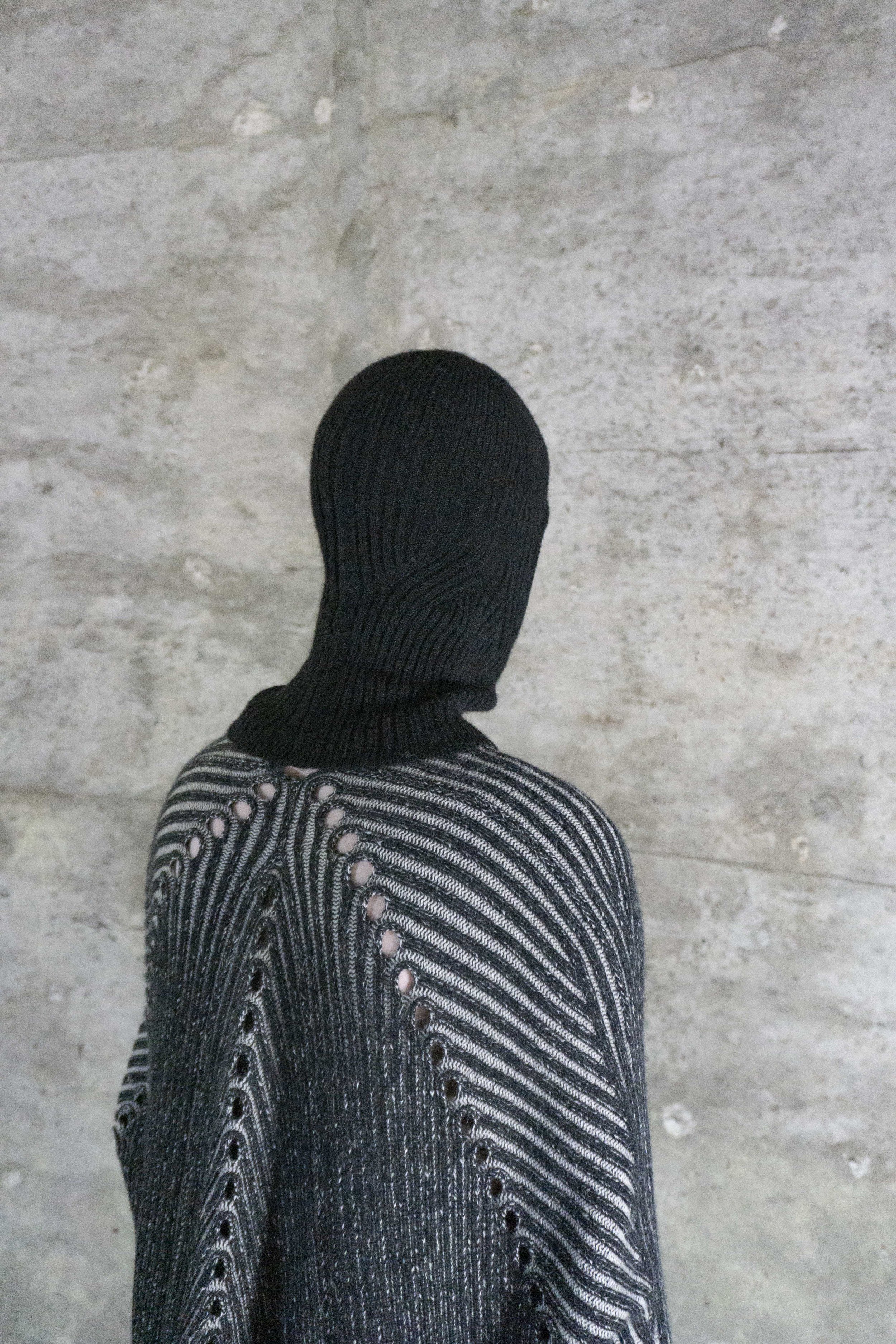 Fintan Mulholland - Isosceles Jumper I -  Calcite,Obsidian - Cylon Mask - Obsidian.jpg