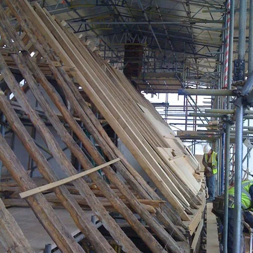 Roof timbers exposed